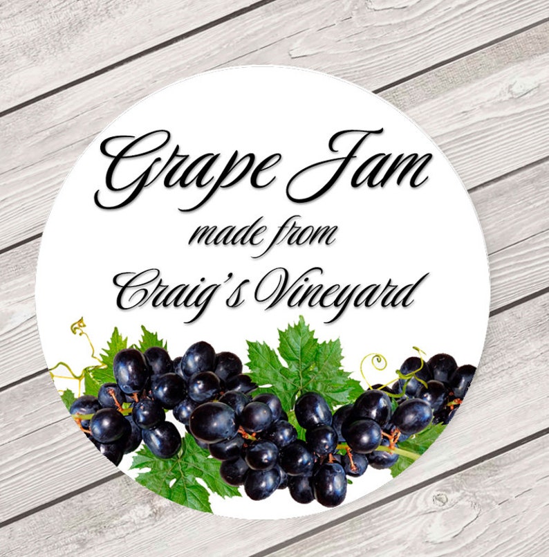 Personalized Jam Label, Labels for Mason Jar, Mason Jar Lid Label, Custom Jam Label, Jam Label, Jelly Label, Grape Jam Label 1864 image 1