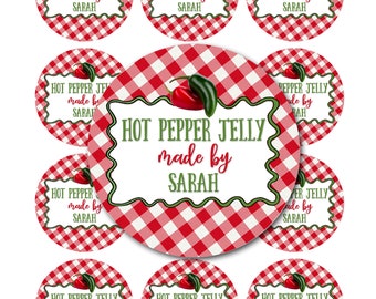 Canning Labels, Hot Pepper Jelly Labels, Mason Jar Labels, Jam Labels, Candle Jar Labels, Personalized Jar Stickers