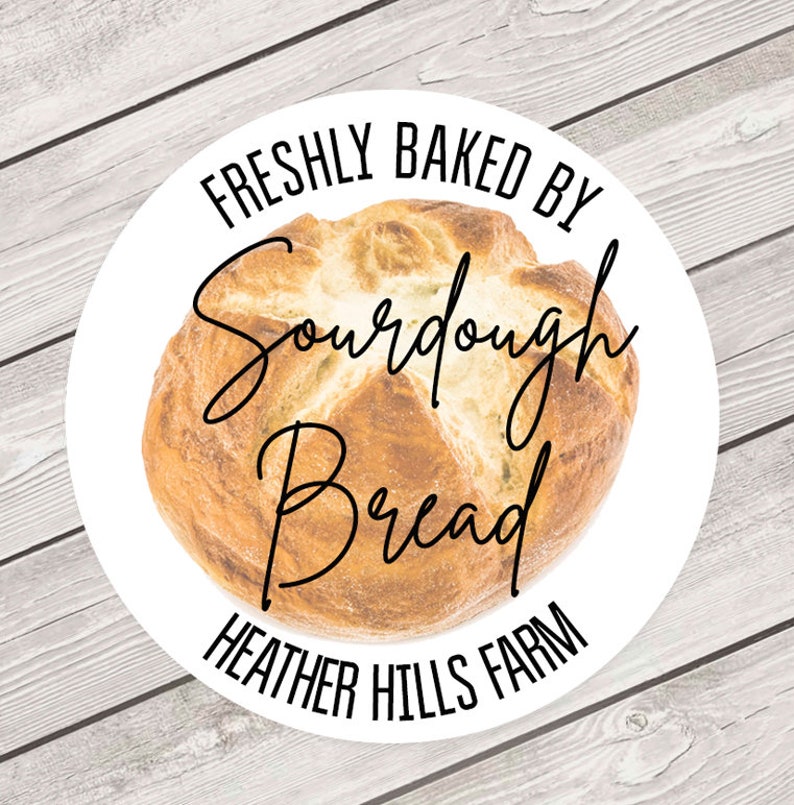 Sourdough Bread Label, Homemade Bread Sticker, Baked Goods Label, Bread Box Label, Pantry Label, Custom Food Label, Baked with Love Stickers zdjęcie 1