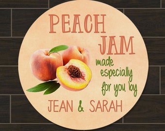 Canning Labels, Mason Jar Labels, Peach Jam, Homemade Jam Labels, Personalized Jar Stickers, From the Kitchen, Vanilla Labels #806P