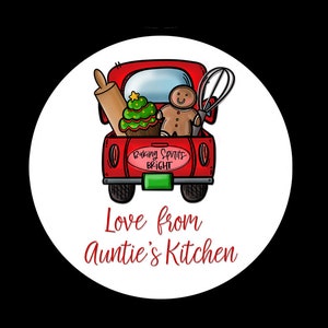 Baking Stickers Baking Spirits Bright Baked With Love Christmas Cookies From the Kitchen of Personalized Kitchen Sticker SHEET OF 12 #1783