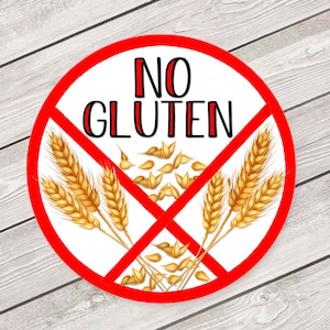 Gluten Intolerant Stickers, Food Allergy Alert Label, No Gluten Labels, Gluten Alert, Allergy Warning Stickers, Peanut Allergy Sticker #2064