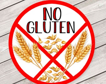 Gluten Intolerant Stickers, Food Allergy Alert Label, No Gluten Labels, Gluten Alert, Allergy Warning Stickers, Peanut Allergy Sticker #2064