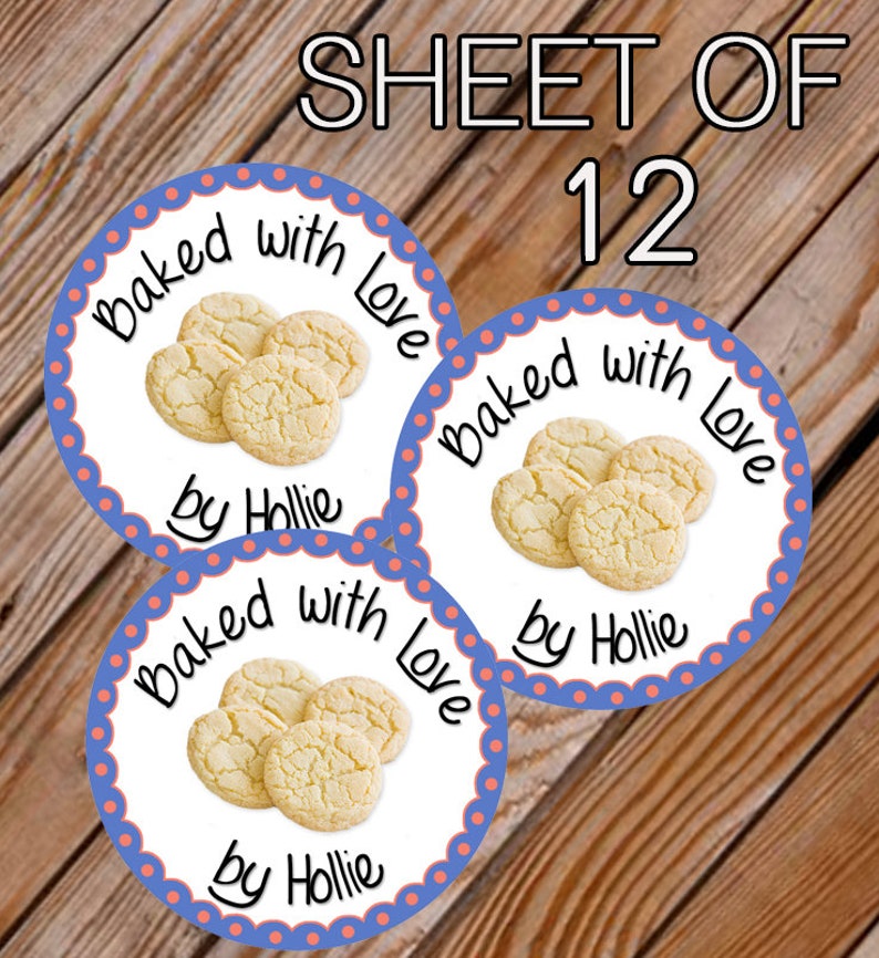 Cookie Stickers Cookies Labels Sugar Cookie Stickers From Etsy