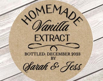 Custom Vanilla Extract Labels, Unique Canning Stickers, Kitchen Gifts, Personalized Bottle Tags for Homemade Extracts, Hostess Gift