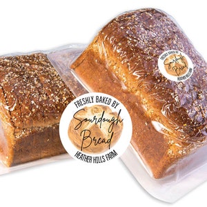 Sourdough Bread Label, Homemade Bread Sticker, Baked Goods Label, Bread Box Label, Pantry Label, Custom Food Label, Baked with Love Stickers zdjęcie 5