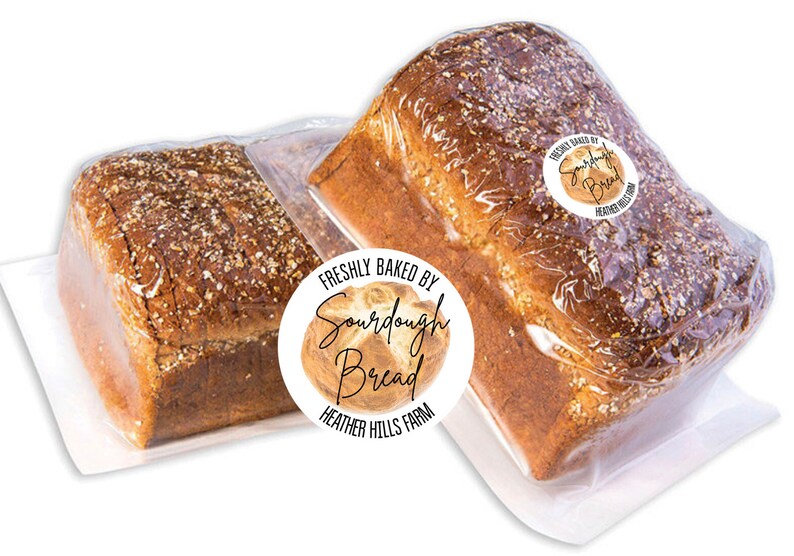 Sourdough Bread Label, Homemade Bread Sticker, Baked Goods Label, Bread Box Label, Pantry Label, Custom Food Label, Baked with Love Stickers zdjęcie 5