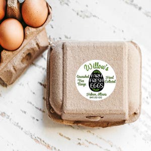 Personalized Chicken Egg Stickers, Egg Carton Label Stickers Farmhouse Egg Labels, Farmers Market Labels, Unwashed Egg Carton Labels #2875