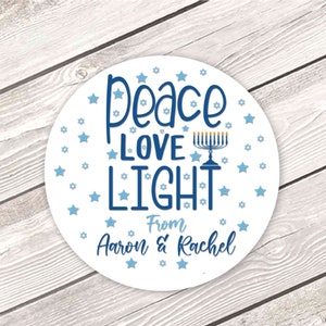 Stickers Hanukkah personnalisés, Stickers cadeaux personnalisés pour la Fête des Lumières, Étiquettes cadeaux de Hanoucca pour enveloppes scellées et cadeaux # 2050