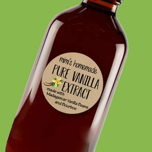 Vanilla Extract Labels, Homemade Vanilla Extract, Canning Labels, Homemade Kitchen Gift, Vanilla Bottle Label, Personalized Jar Sticker 525 image 3