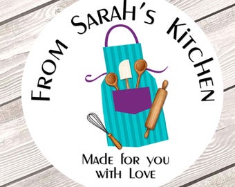 Personalized Baked Goods Labels, From the Kitchen of Stickers, Baked with Love Stickers, Personalized Baking Stickers, Baking Labels