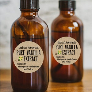 Vanilla Extract Labels, Homemade Vanilla Extract, Canning Labels, Homemade Kitchen Gift, Vanilla Bottle Label, Personalized Jar Sticker 525 afbeelding 4