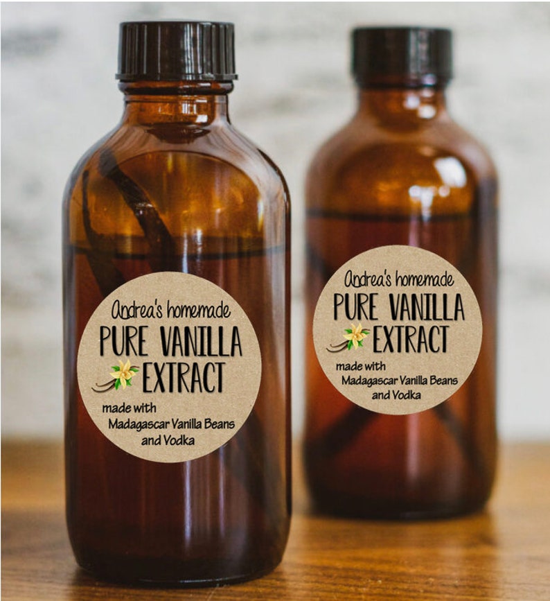 Vanilla Extract Labels, Homemade Vanilla Extract, Canning Labels, Homemade Kitchen Gift, Vanilla Bottle Label, Personalized Jar Sticker 525 afbeelding 4