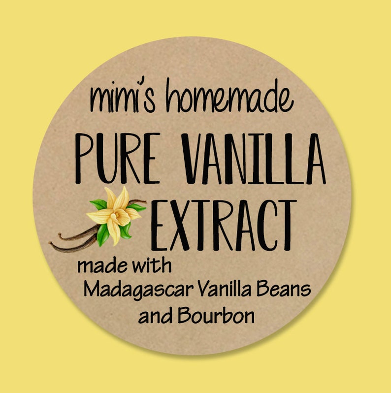 Vanilla Bottle Labels Vanilla Extract Labels Homemade Etsy