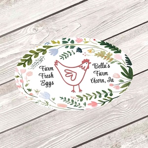 Custom Egg Carton Labels for Farmers, Personalized Chicken Egg Stickers, Backyard Chicken Coop Packaging, Farm Fresh Egg Labels #2878