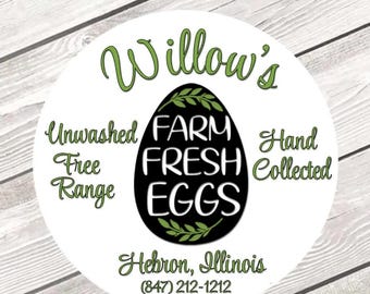 Personalized Farm Fresh Egg Carton Labels, Unwashed Egg Carton Labels