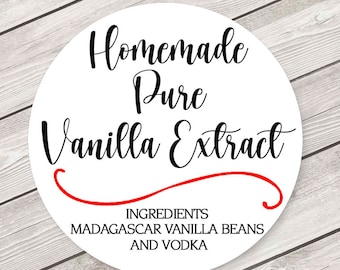 Vanilla Labels, Vanilla Extract Labels, Vanilla Bottle Labels, Homemade Vanilla Extract, Personalized Jar Stickers, Canning Labels #1858