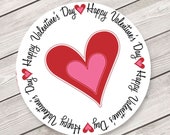 Valentine Stickers, Heart Valentines, Red Hearts, Personalized Stickers, Be My Valentine Stickers, Goodie Bag Labels, SHEET OF 12  (298)