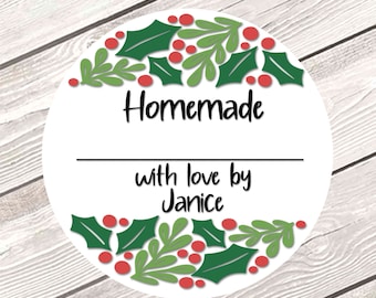 Etiquetas para hornear regalos navideños, etiquetas personalizadas para conservas navideñas, etiquetas navideñas personalizadas, etiquetas personalizadas para regalos navideños n.° 2059