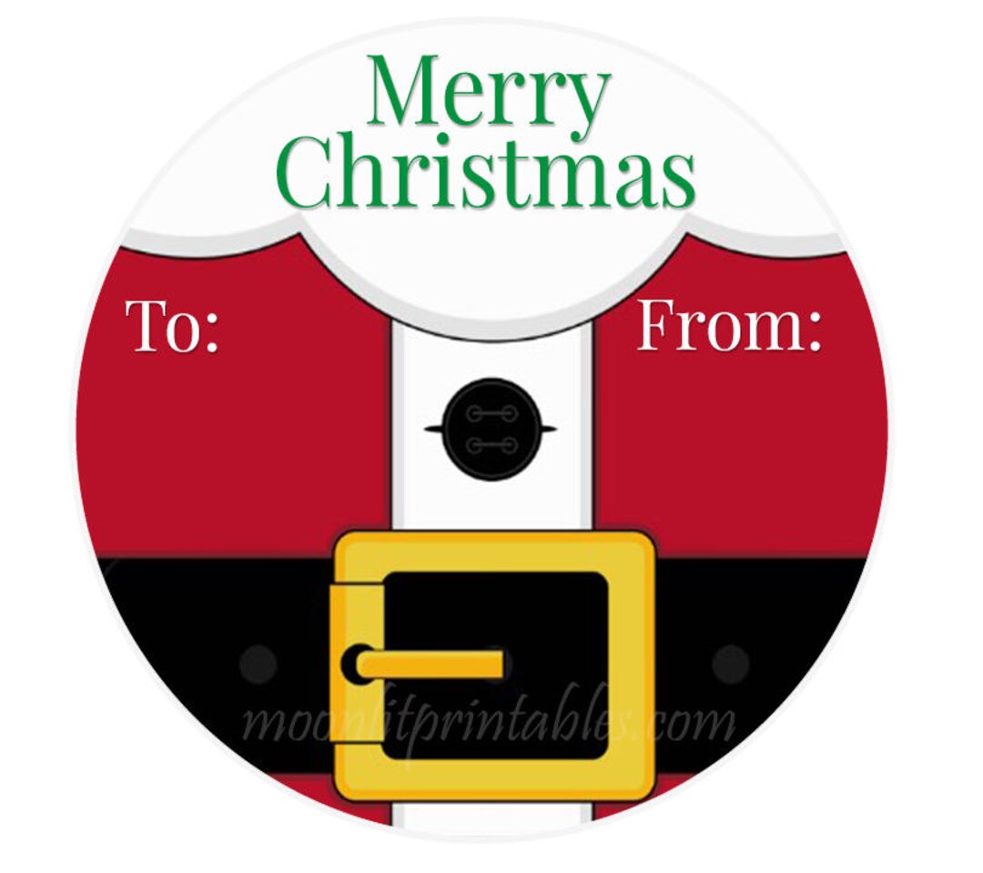 Santa Stickers, Santa Gift Tags, Personalized Christmas Gift Tags