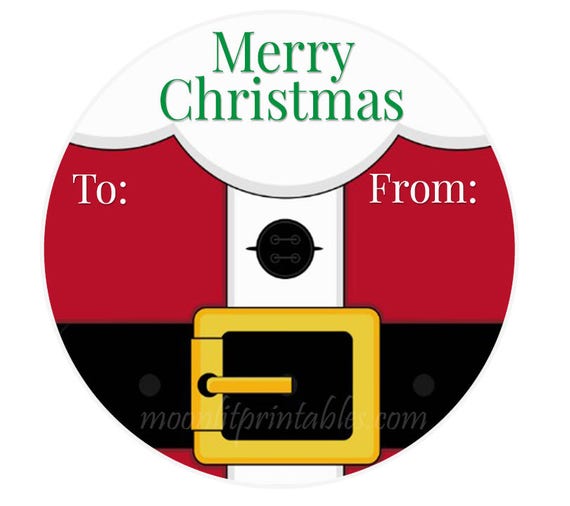 santa gift tags santa stickers personalized christmas gift etsy
