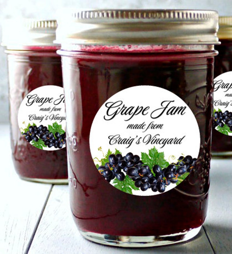 Personalized Jam Label, Labels for Mason Jar, Mason Jar Lid Label, Custom Jam Label, Jam Label, Jelly Label, Grape Jam Label 1864 imagem 2