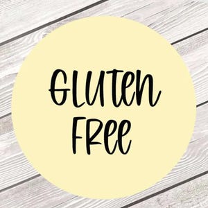 Gluten Free Food Labels, Allergen Labels for Place Cards, Allergy Warning Labels, No Gluten Baking Labels, Gluten Intolerance Labels #1252