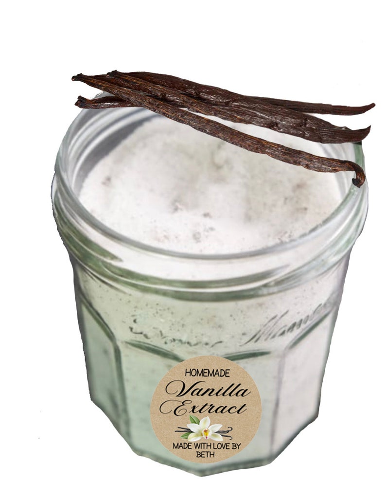 Vanilla Extract Labels, Homemade Vanilla Extract, Canning Labels, Homemade Kitchen Gift, Vanilla Bottle Label, Personalized Jar Sticker 525 image 5