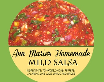 Salsa Labels, Salsa Canning Label, Hot Sauce Label Personalized, Canning Jar Label, Mason Jar Label Jar Sticker SHEET OF 12  #1001