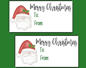 Etiquetas de regalo de Papá Noel, pegatinas de Papá Noel, etiquetas de regalo navideñas personalizadas, etiqueta de Papá Noel, pegatina de regalo de Feliz Navidad HOJA DE 14 #1216