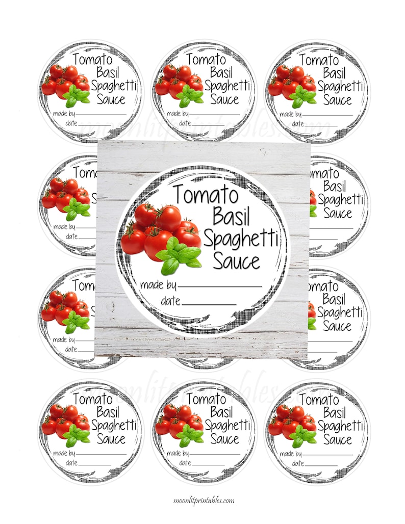 Spaghetti Sauce Labels, Labels for Pasta, Mason Jar Labels, Custom ...