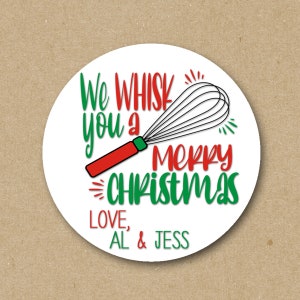Christmas Baking Labels, Whisk Labels, Personalized Kitchen Sticker, Cookie Bag Label, From the Kitchen of, Canning Label #1777