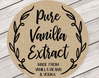 Vanilla Labels, Vanilla Bottle Labels, Vanilla Extract Labels, Homemade Vanilla Extract, Minimalist Vanilla, Modern Vanilla #1857