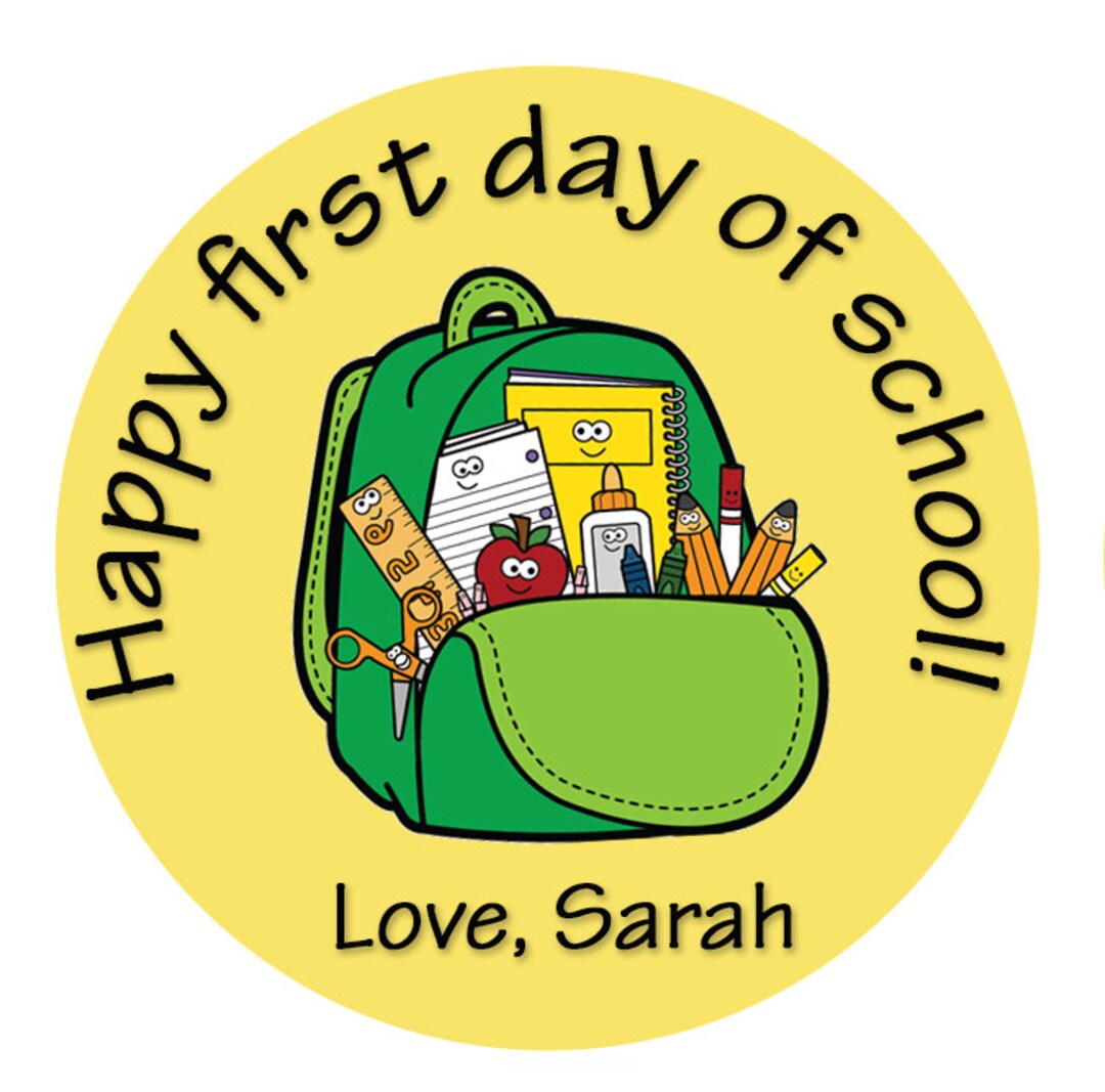 Back to School Sticker First Day of School Sticker Happy Etsy