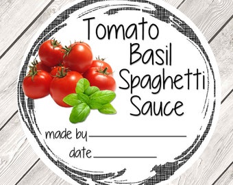 Spaghetti Sauce Labels | Labels for Pasta | Mason Jar Labels | Custom Canning Labels | Stickers for Mason Jar Lids | Lid Labels #1797