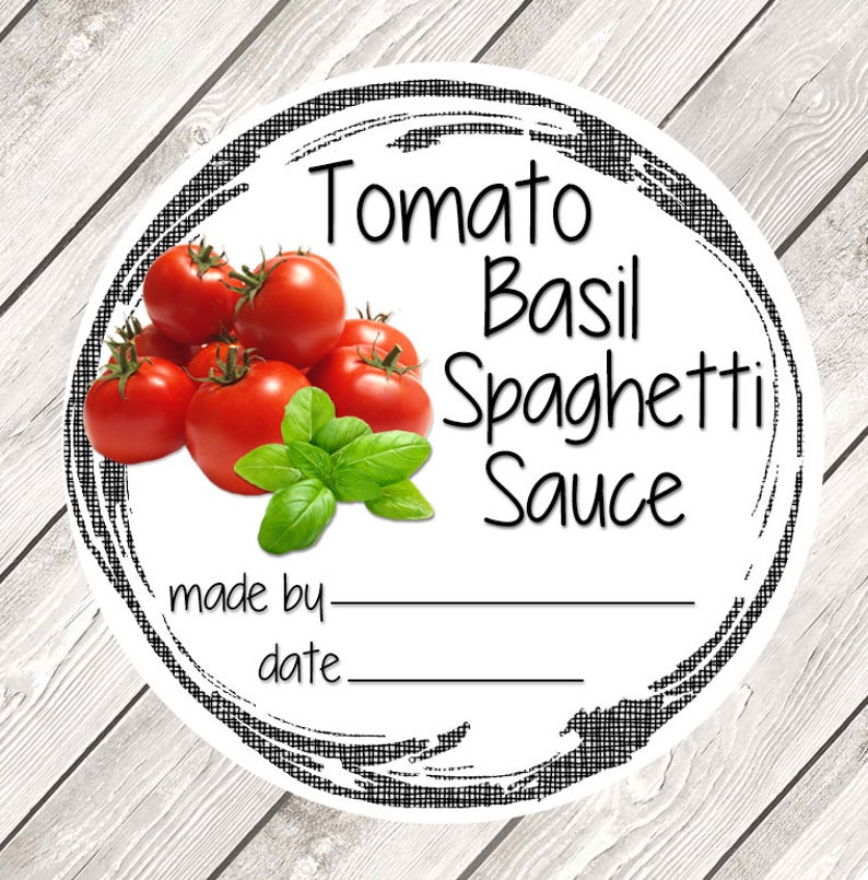 Spaghetti Sauce Labels Canning Labels Basil Spaghetti Sauce Etsy