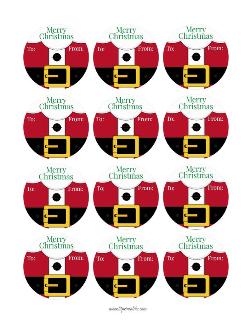 Santa Stickers Santa Gift Tags Personalized Christmas Gift Etsy