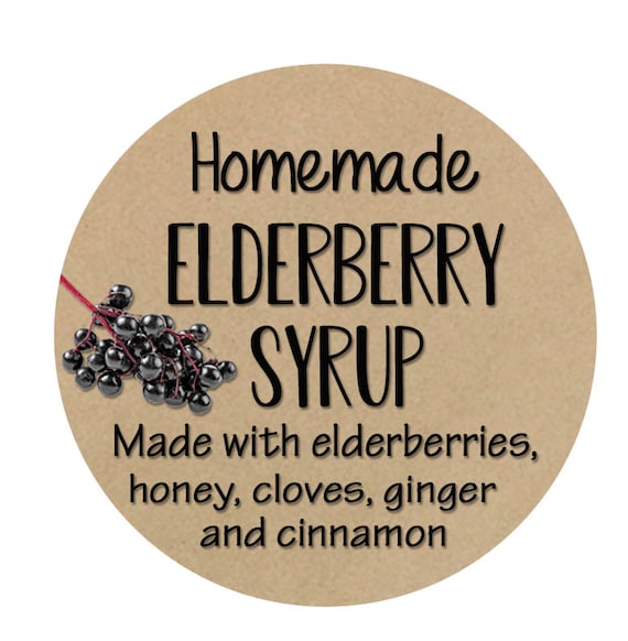 Canning Labels Elderberry Syrup Label Custom Syrup Label Etsy