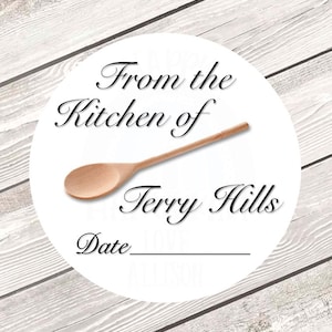 Personalized Kitchen Baking Labels for Cookie Bags and Canning, Custom Freshly Baked From the Kitchen of Bakery Box Stickers #1271
