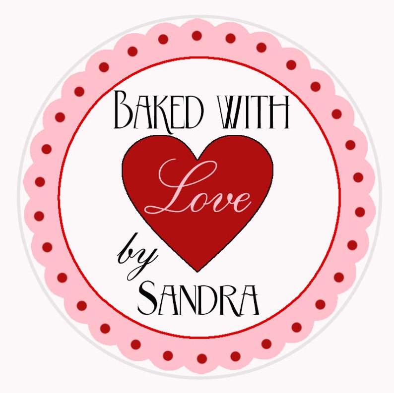 baked with love labels baking stickers cookie stickers etsy