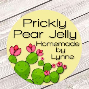 Canning Labels, Prickly Pear Jam Label, Mason Jar Label, Homemade Jam Label, Personalized Jar Sticker, From the Kitchen of SHEET OF 12 #1270