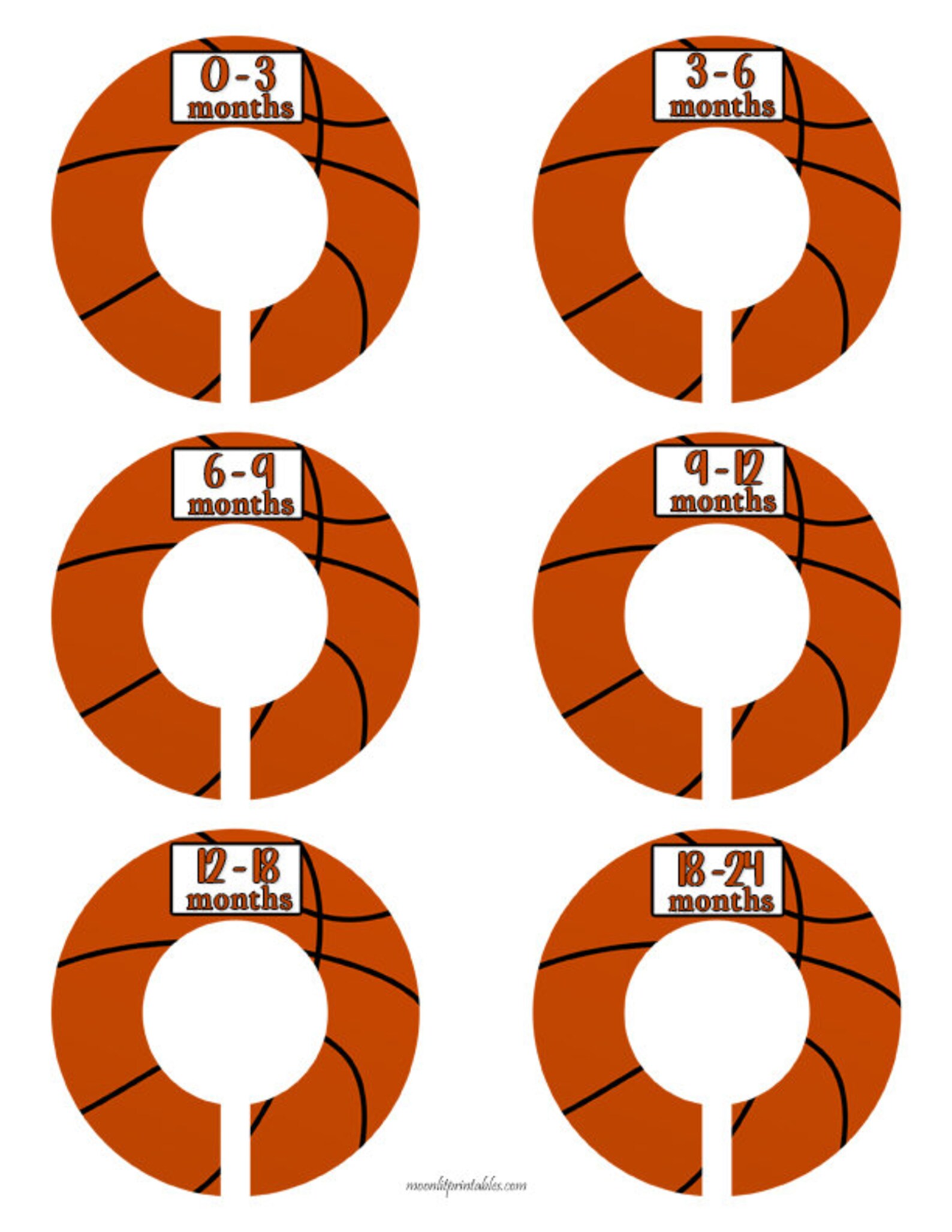 SET OF 6 Basketball Closets Baby Closet Dividers Basketball Etsy