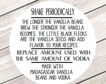 Minimalist Vanilla Bottle Labels for Homemade Extracts, Modern Minimalistic Vanilla Bean Paste Stickers, Custom Personalized Labels