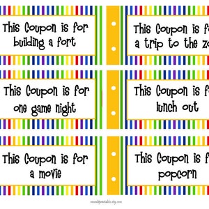 Coupon Book for Kids, Christmas Coupon Book, Printable Coupon Book, Birthday Coupons for Kids, DIY Coupon Book, INSTANT DOWNLOAD 552 image 3
