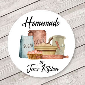 Homemade Baking Labels | Homemade  Kitchen Labels | Personalized Baking Labels | Bakery Labels | Baked With Love | Custom Cookie Label #1853