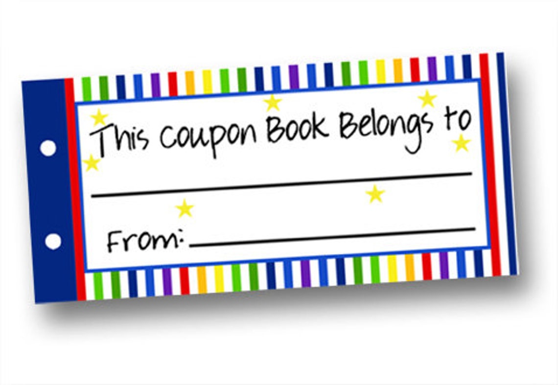 INSTANT DOWNLOAD Blank Coupon Book Kids Coupon Book Kids Etsy