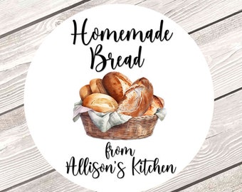 Homemade Bread Stickers, Baked Goods Labels, Pantry Stickers, Baked with Love Stickers, Custom Food Labels, From the Kitchen of Stickers