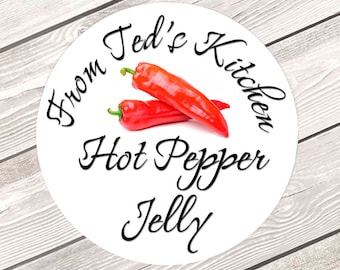 Canning Label, Hot Pepper Jelly Label, Custom Canning Label, Mason Jar Label, Custom Kitchen Label, Jam Label Personalized Jar Sticker