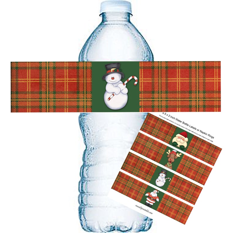 INSTANT DOWNLOAD Christmas Water Bottle Labels Xmas Napkin - Etsy