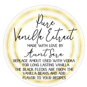 Vanilla Bottle Labels, Vanilla Extract Labels, Homemade Vanilla Extract, Canning Labels, Personalized Jar Stickers #525G